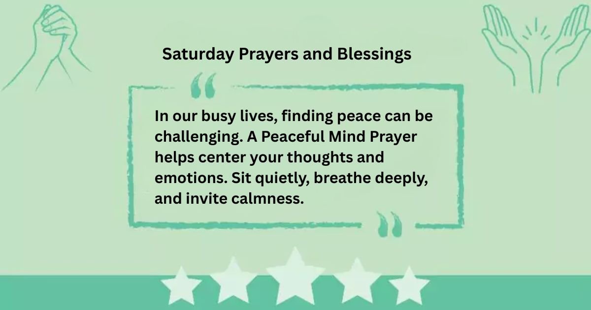 Saturday Prayers and Blessings